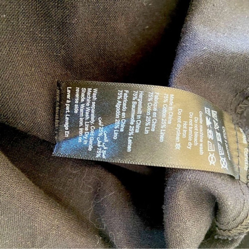 Refinity for City Chic black linen wrap top with balloon sleeves and tie Size 20 - Picture 12 of 16